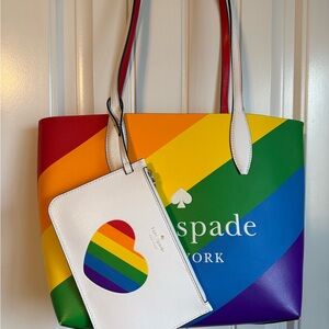 Kate Spade Rainbow Tote and Pouch
